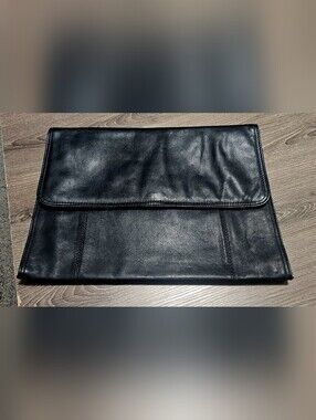 RARE VINTAGE PICARD Jet 2001 West Germany Leather Business Bag Black